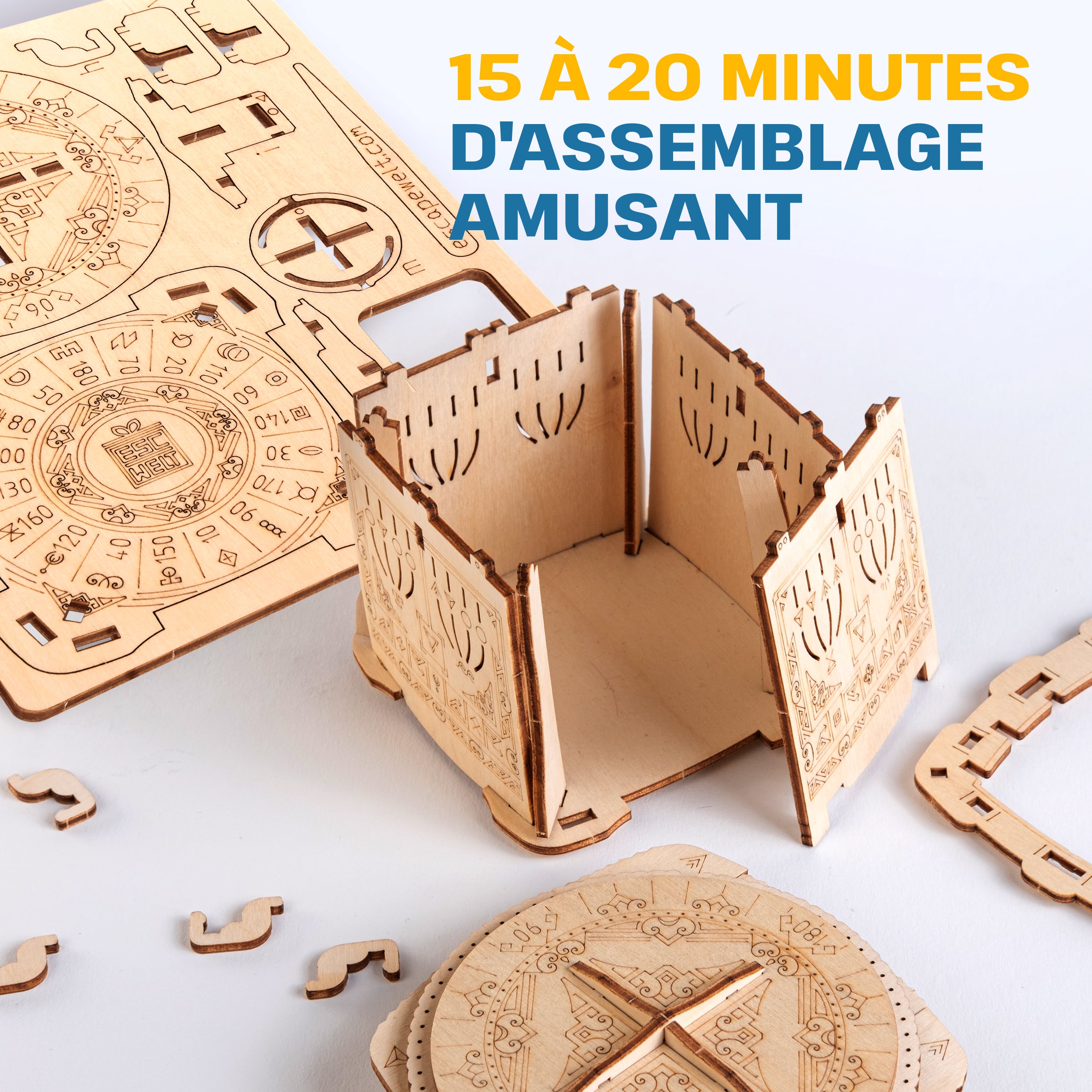 Images et photos de Wooden Secret LOCK BOX, KIT DE PUZZLE 3D À MONTER SOI-MÊME. ESC WELT.