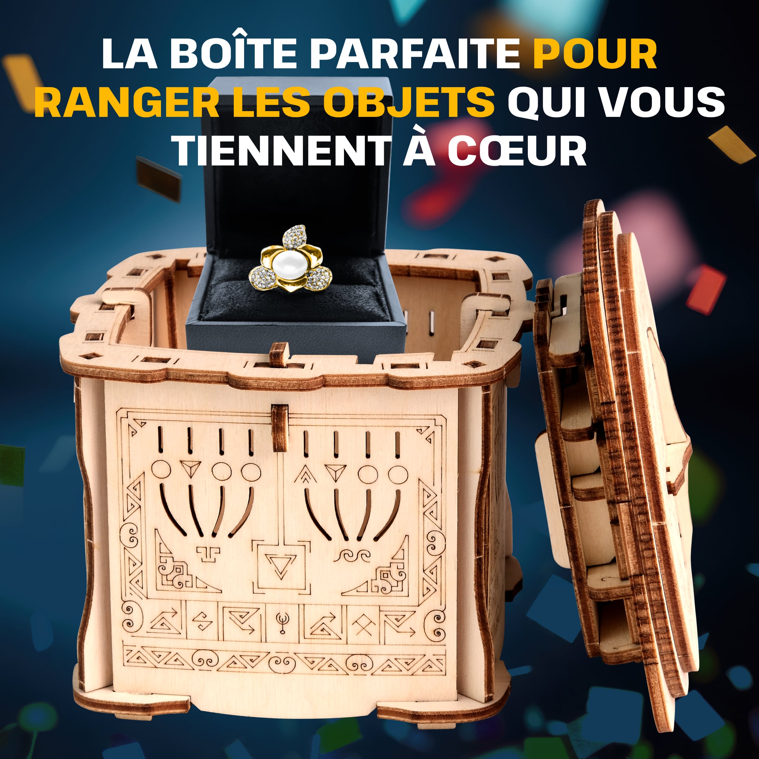 Images et photos de Wooden Secret LOCK BOX, KIT DE PUZZLE 3D À MONTER SOI-MÊME. ESC WELT.